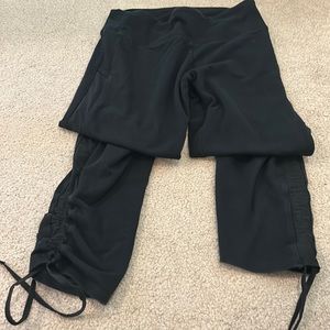 Victoria Secret sport capri with sheer stripe sides and tie